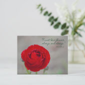 Red Blume Inspiration Garden Quote Monet Postkarte (Stehend Vorderseite)