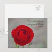 Red Blume Inspiration Garden Quote Monet Postkarte (Vorne/Hinten)