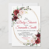 Red Blume Kinderdusche Einladung (Vorderseite)