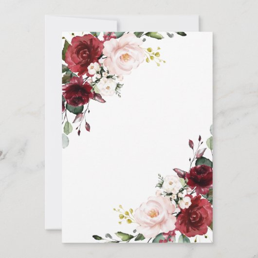 Red Blume Kinderdusche Einladung (Rückseite)