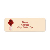 Red Blume Mason Jar Address Labels (Vorne)