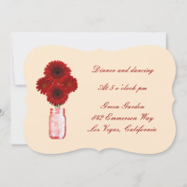 Red Blume Mason Jar Empfang Card Einladung