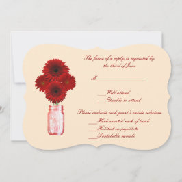 Red Blume Mason Jar Response Card Einladung