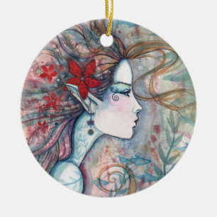 Red Blume Mermaid Ornament