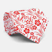 Red Blume Neck Tie Krawatte (Gerollt)
