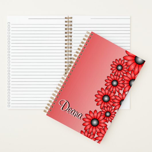 Red Blume Notebook für Office, School Notizblock (Innen)