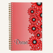Red Blume Notebook für Office, School Notizblock (Vorderseite)