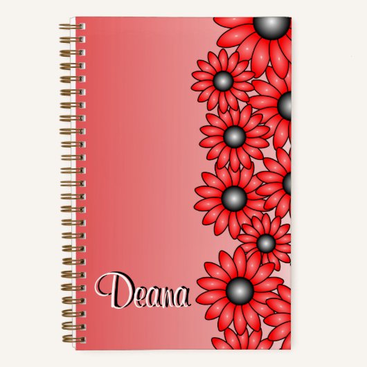 Red Blume Notebook für Office, School Notizblock (Vorderseite)