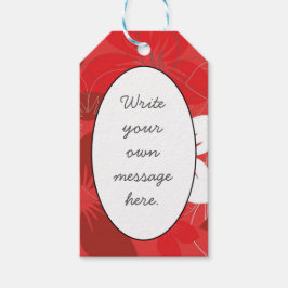 Red Blume Pattern Geschenkanhänger