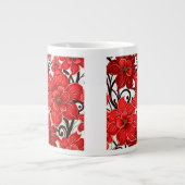Red Blume Pattern Jumbo Tasse (Vorderseite)