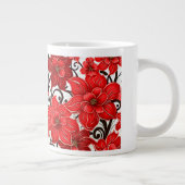 Red Blume Pattern Jumbo Tasse (Rechts)