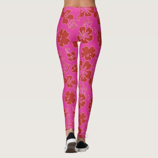 Red Blume Pattern Leggings (Rückseite)