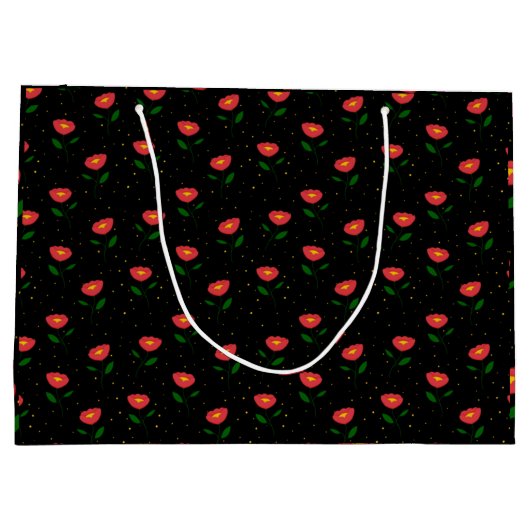 Red Blume Poppicks Geschenktasche Große Geschenktüte (Rückseite)
