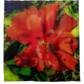 Red Blume Power Duschvorhang (Vorderseite)