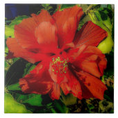 Red Blume Power Fliese (Vorderseite)