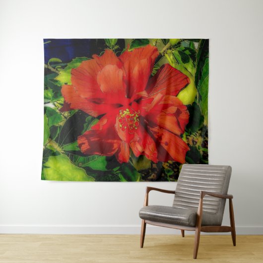 Red Blume Power Wandteppich (Beispiel (Horizontal))