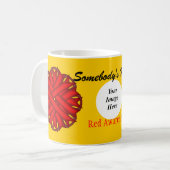Red Blume Ribbon Template von Kenneth Yoncich Kaffeetasse (Vorderseite Links)