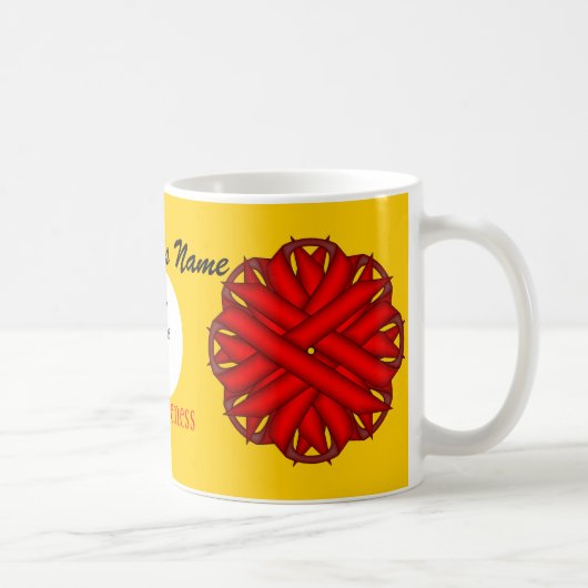 Red Blume Ribbon Template von Kenneth Yoncich Kaffeetasse (Rechts)