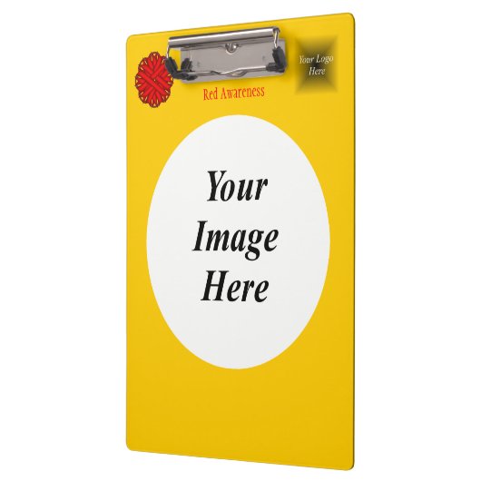 Red Blume Ribbon Template von Kenneth Yoncich Klemmbrett (Links)