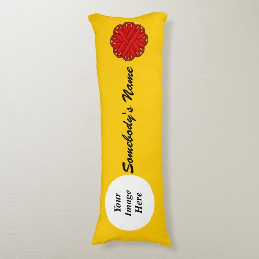 Red Blume Ribbon Template von Kenneth Yoncich Seitenschläferkissen (Vorderseite Vertikal)