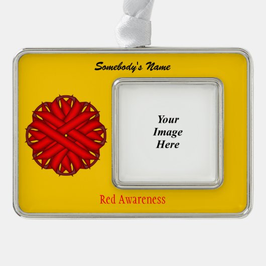 Red Blume Ribbon Tmpl (H-O) von Kenneth Yoncich Rahmen-Ornament Silber (Vorderseite)