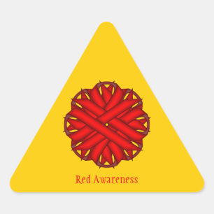 Red Blume Ribbon von Kenneth Yoncich Dreieckiger Aufkleber