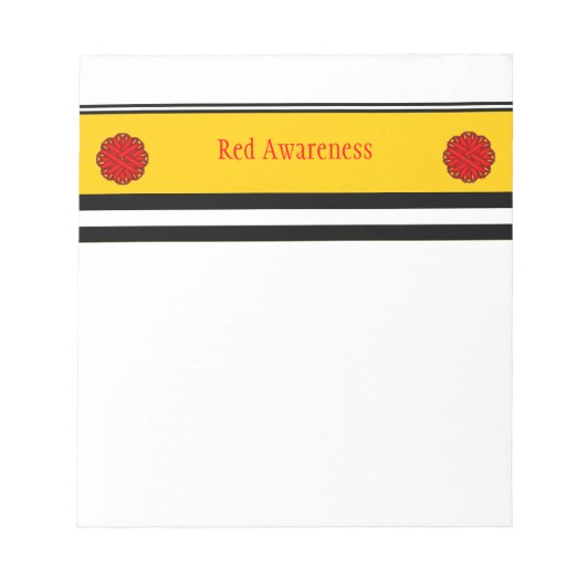 Red Blume Ribbon von Kenneth Yoncich Notizblock (Vorderseite)