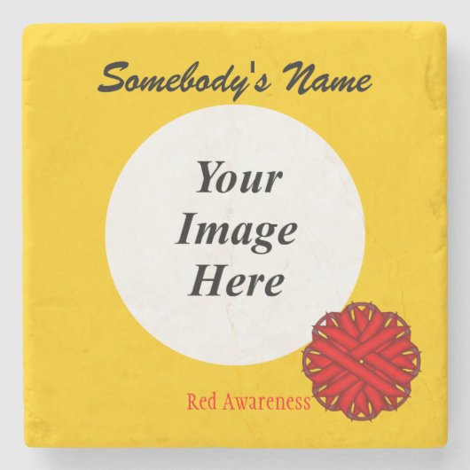 Red Blume Ribbon von Kenneth Yoncich Steinuntersetzer (Vorderseite)