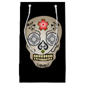 Red Blume Sugar Skull Kleine Geschenktasche Geschenktüte (Vorderseite)