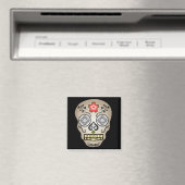 Red Blume Sugar Skull Magnet (In Situ (Geschirrspüler))