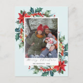 Red Blumen Christmas Pine Needle Funny Message Postkarte (Vorderseite)