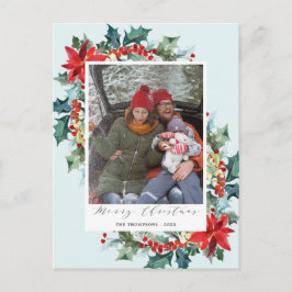 Red Blumen Christmas Pine Needle Funny Message Postkarte