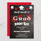 Red Blurry Text for Abschluss House Party Einladung (Vorne/Hinten)