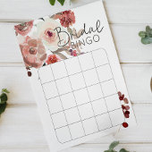 Red Blush Floral Rose Brautparty Bingo