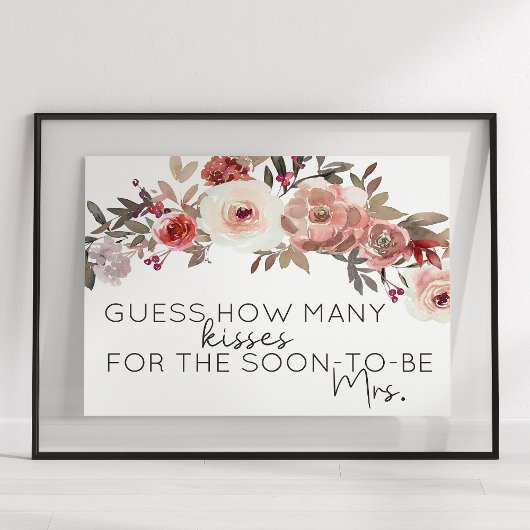 Red Blush Floral Rosen Ratings Wie viele Kisses Ga Poster