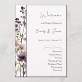 Red Blush Floral Wedding Elegant Romantic Programm (Vorderseite)