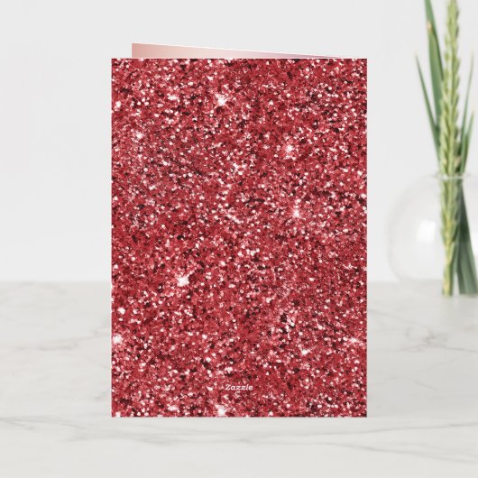 Red Blush Pink Glitzer Sparkard Leopard Print Karte (Rückseite)