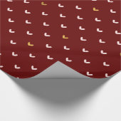 Red Blush Pink Gold Herzen Geschenkpapier (Ecke)