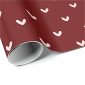 Red Blush Pink Gold Herzen Geschenkpapier (Rolleneckpunkt)