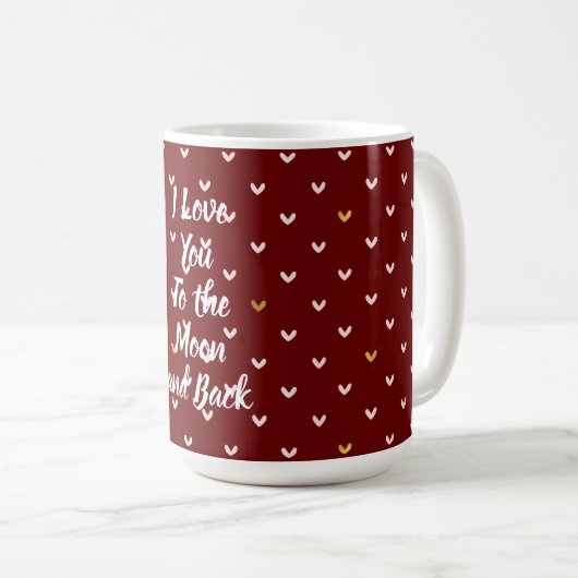 Red Blush Pink Gold Herzen Kaffeetasse (VorderseiteRechts)