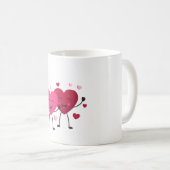 Red & Blush Pink Hearts Romantic Mug Kaffeetasse (VorderseiteRechts)