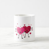 Red & Blush Pink Hearts Romantic Mug Kaffeetasse (Mittel)