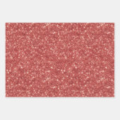 Red Blush Pink Sparkle Glitter Christmas Geschenkpapier Set (Vorderseite)