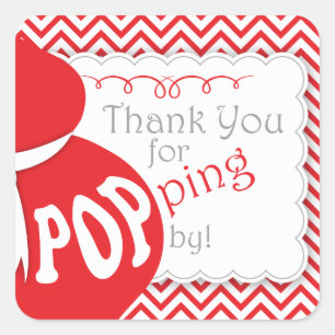 Red Bly Bump Baby Dusche Pflegeaufkleber Quadratischer Aufkleber