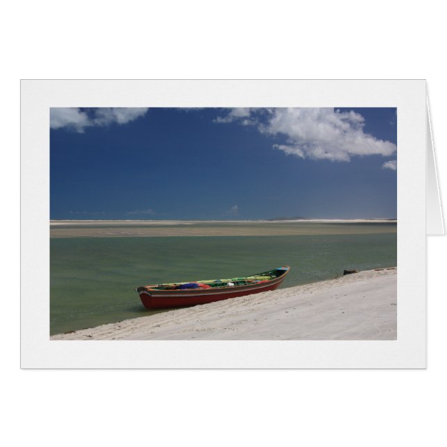 Red Boat and Blue Sky Card (Vorderseite (Horizontal))