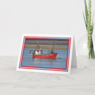 Red Boat Greetings Card Karte