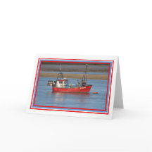 Red Boat Greetings Card