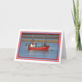 Red Boat Greetings Card Karte
