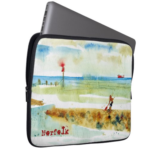 Red Boat in Mundesley, Norfolk Laptopschutzhülle (Vorne Rechts)
