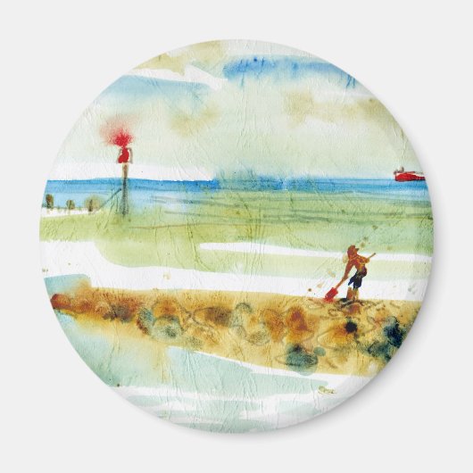 Red Boat in Mundesley, Norfolk Magnet (Vorne)